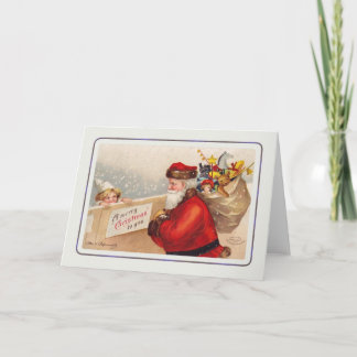 Vintager Santa Santa Santa Santa Santa Feiertagskarte