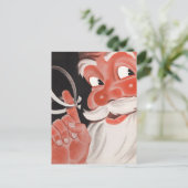 Vintager Santa Santa Santa Santa Santa Feiertagspostkarte (Stehend Vorderseite)