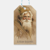 Vintager Santa Santa Santa Santa Santa Geschenkanhänger (Rückseite)