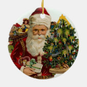 Vintager Santa Santa Santa Santa Santa Keramikornament (Hinten)