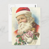 Vintager Santa Santa Santa Santa Santa Postkarte (Vorne/Hinten)