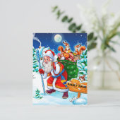 Vintager Santa Santa Santa Santa Santa Postkarte (Stehend Vorderseite)