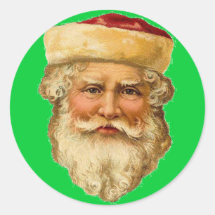 Vintager Santa Santa Santa Santa Santa Runder Aufkleber