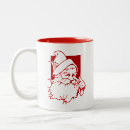 Vintager Santa Santa Santa Santa Santa Zweifarbige Tasse