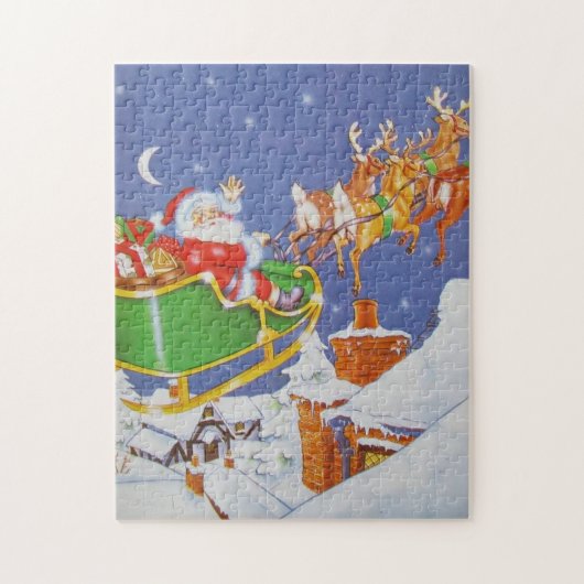Vintager Santa-Schlitten Puzzle (Vertikal)