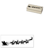 Vintager Santa Sleigh und Reindeer Gummistempel (Stempel)