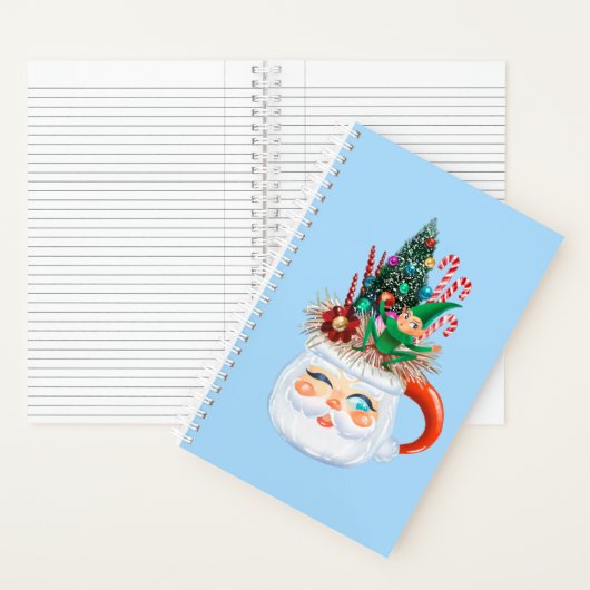 Vintager Santa Tasse Light Blue Notizblock (Innen)