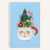 Vintager Santa Tasse Light Blue Notizblock (Vorderseite)