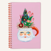 Vintager Santa Tasse Rosa Notizblock (Vorderseite)