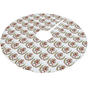 Vintager Santa Tree-Rock Polyester Weihnachtsbaumdecke