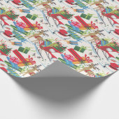Vintager Santa und Sleigh Geschenkpapier (Ecke)