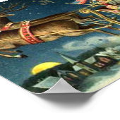 Vintager Santa und Sleigh Poster (Ecke)