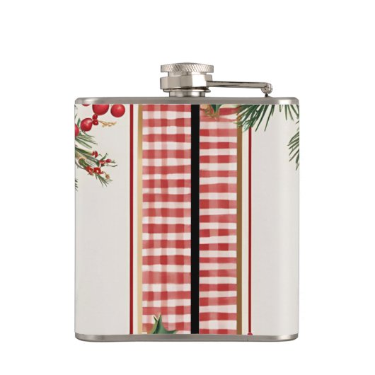 Vintager Santa Vinyl Wrapped Flask Flachmann (Rückseite)