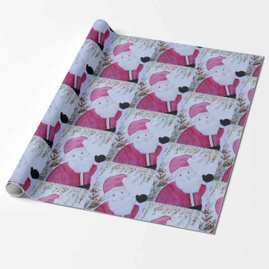 Vintager Santa Wrapper Geschenkpapier (Ungerollt)