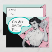 Vintager Sassy Sekretär Invitation Einladung (Vorne/Hinten)