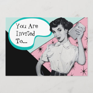 Vintager Sassy Sekretär Invitation Einladung
