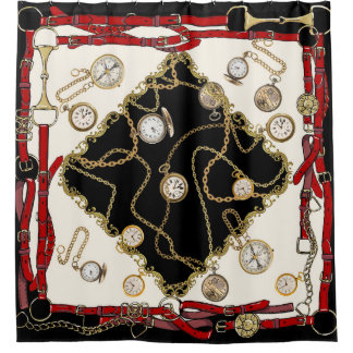 Vintager Scarf: Muster der Kettenlaufzeit Duschvorhang