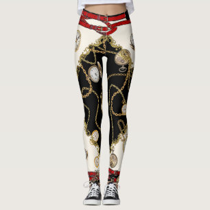 Vintager Scarf: Muster der Kettenlaufzeit Leggings