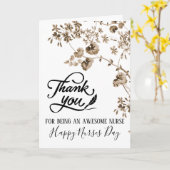 Vintager Scarlet floral Happy Nurses Day Karte (Gelbe Blume)