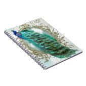 Vintager schäbiger Vogel des schönen Türkises des Notizblock (Rechte Seite)