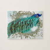 Vintager schäbiger Vogel des schönen Türkises des Puzzle (Horizontal)