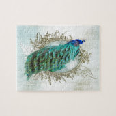 Vintager schäbiger Vogel des schönen Türkises des Puzzle (Horizontal)