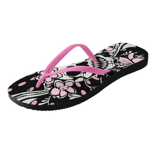 Vintager Schädel Badesandalen (Schrägansicht)