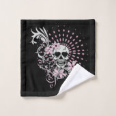 Vintager Schädel Badhandtuch Set (Waschlappen)