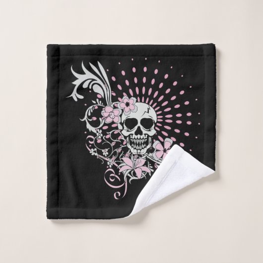 Vintager Schädel Badhandtuch Set (Waschlappen)