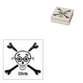 Vintager Schädel, Brillenbrille personalisiert Gummistempel (Stempel)