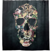 Vintager Schädel Duschvorhang (Vorderseite)