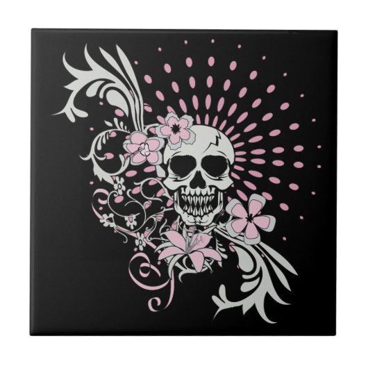 Vintager Schädel Fliese (Vorderseite)