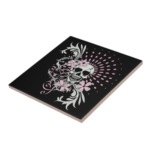 Vintager Schädel Fliese (Seite)