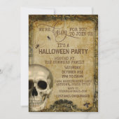 Vintager Schädel für Ihr Halloween-Party Einladung (Vorderseite)
