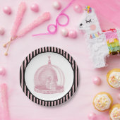 Vintager Schädel in einer Cloche | Halloween Apoth Pappteller (Party)