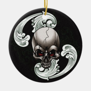 Vintager Schädel Keramik Ornament