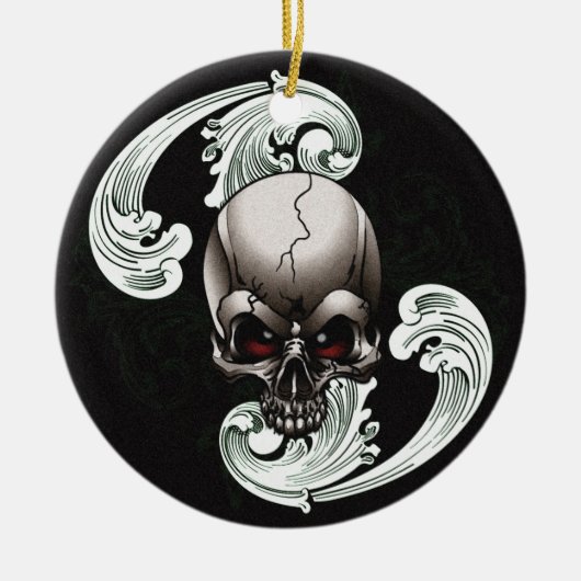 Vintager Schädel Keramik Ornament (Vorne)