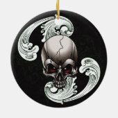 Vintager Schädel Keramik Ornament (Hinten)