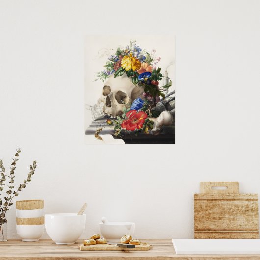 Vintager Schädel Poster (Küche)