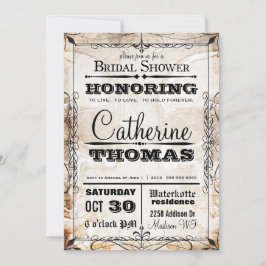 Vintager Schädel u. Schnörkel, die Einladung