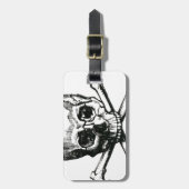 Vintager Schädel und gekreuzte Knochen Gepäckanhänger (Vorderseite vertikal)