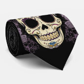 Vintager Schädel und Krawatte der Rosen-#2 (Gerollt)