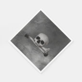 Vintager Schädel und Kreuze auf grauer Textur Serviette (Ecke)