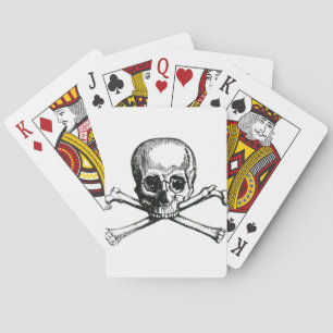 Vintager Schädel und Kreuzknochen Spielkarten