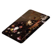 Vintager Schädel und Rose Magnet (Linke Seite)