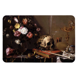 Vintager Schädel und Rose Magnet