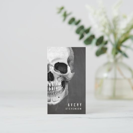 Vintager Schädel Visitenkarte (Stehend Vorderseite)