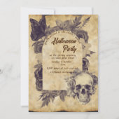 Vintager Schädelhalloween Einladung (Vorderseite)