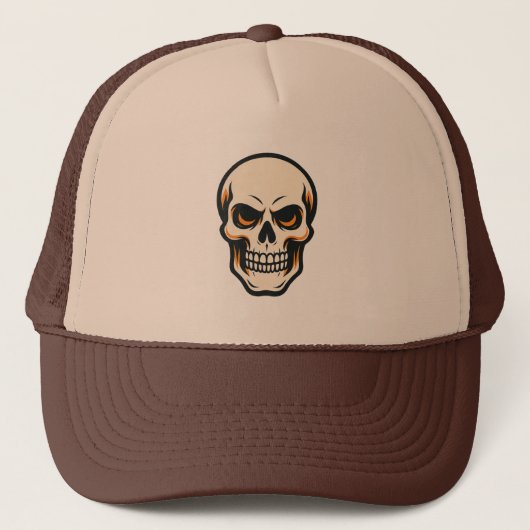 Vintager Schädelhut Retro Gothic Flame Cap Truckerkappe (Vorderseite)