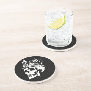 Vintager Schädelkönig mit Crown Drink Untersetzer